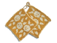unikatissima Double Knitted Potholders Rosebuds